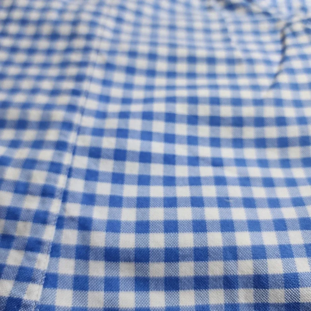 Ralph Lauren Baby Boys Blue Gingham Cotton Oxford Romper 3M Short Sleeve